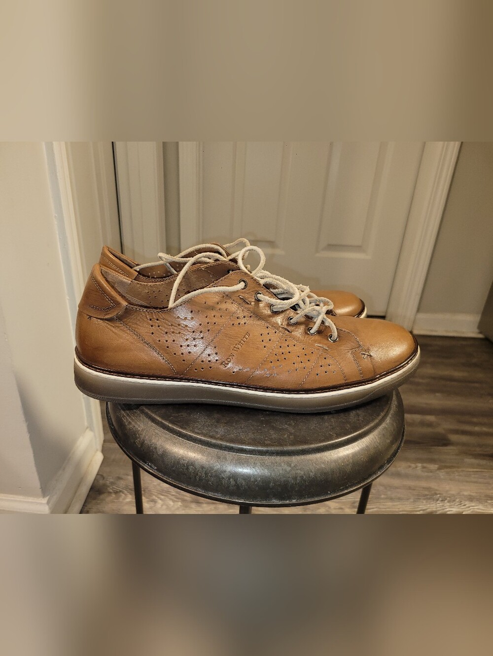 Men's Brown Leather Lace-Up Slip-On Casual Loafers